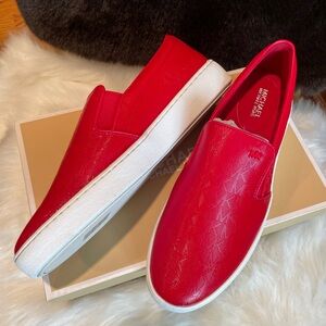 Mk red slip on sneakers nwt